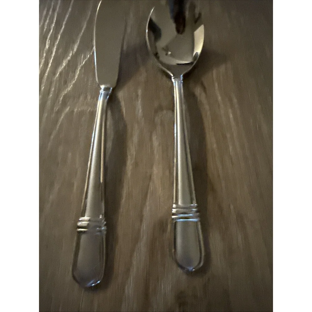 2 Pcs Towle ARIEL Sugar Spoon‎ Master Butter Knife Stainless Flatware Silverware